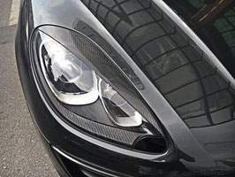100% Echt Carbon Scheinwerferblenden Augenlider für Porsche Macan 95B seit 2014 bis 2018 vor LCI