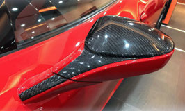 100% echt dry Carbon Spiegelkappen Spiegel Hülle Cover für Ferrari 458