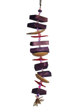 Wooden rod (bois, sisal et rafia)