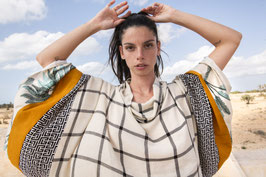 TOP/FOULARD laine,soie & viscose "PALMYRE"