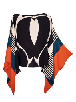 TOP/FOULARD  en soie   " BLACk & WHITE"