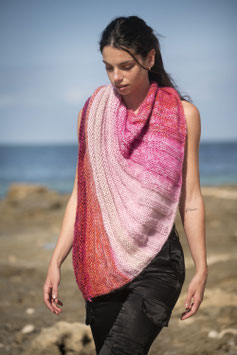 CHÂLE  alpaga, soie, mohair   "ROSEBUD"