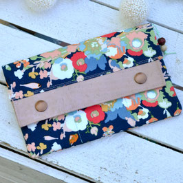 Geldbeutel / Minimalist Wallet big / Blumen / dunkelblau