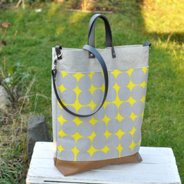 Elea Shopper / Umhängetasche / big Dots / gelb & grau