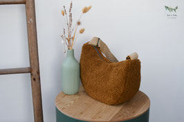 Bananentasche / halfmoon / S / Boucle / ocker & braun