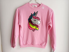 Sudadera rosa con unicornio cuerno