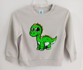 INT-240-420 Sudadera crema con dino filo dorado