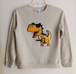 INT-240-436 Sudadera Dino rockero crema