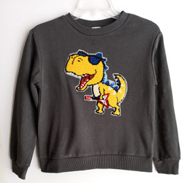 Sudadera Dino rockero gris oscuro