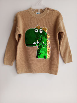 INT -240221 Sueter crochet capuchino c dino dorado