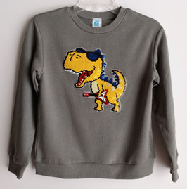 Sudadera Dino rockero gris claro