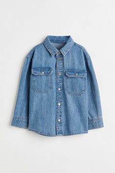 Modelo: CA-25-004 Camisa Mezclilla Cuello V Manga Larga