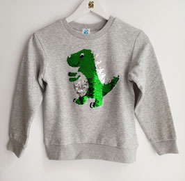 INT-240-416 Sudadera Gris con Dino baby plateado