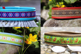Hundehalsband mit Leder-Unterfütterung / Dog collar with leather padding