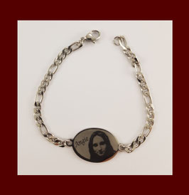 Bracelet photo gravure en acier inoxydable