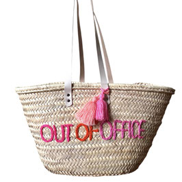 Korbtasche personalisiert mittelgroß OUT OF OFFICE