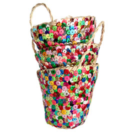 Minikörbchen mit bunten Pailletten