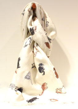 LOUIS VUITTON Seidentuch Cats and Dogs
