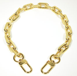 Taschenriemen aus goldfarbener Metallkette