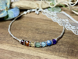 Chakra-Armband aus Silber 925 mit Stern-Anhängerli