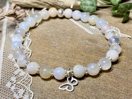 Armband Kirschblüten-Achat mit Schmetterling aus Silber 925