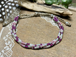 Zartes Miyuki Armband in Magenta und Rosa