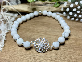 Armband Howlith mit Mandala aus Silber 925