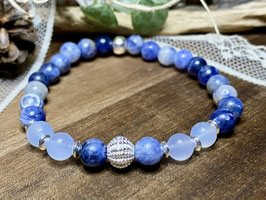 Armband Sodalith mit Kugel aus Silber 925
