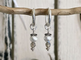 Creolen aus Silber 925  mit Labradorit