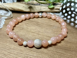 Armband Sonnenstein mit Glitzerkugeln aus Silber 925