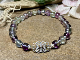 Armband Regenbogen-Fluorit mit Silber 925