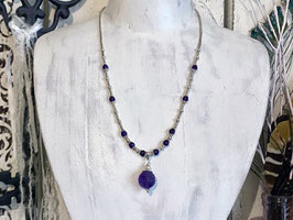 Filigrane Halskette aus Silber 925 mit Amethyst