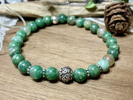 Armband Afrikanische Jade mit Kugel aus Silber 925