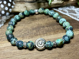 Armband Afrikanischer Türkis mit Schneckenhaus aus Silber 925