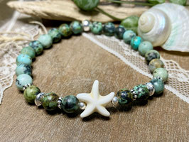 Armband Afrikanischer Türkis mit Seestern und Silber 925
