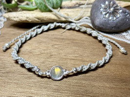 Makramee-Armband Blue-Gray mit Labradorit und 925er Silber
