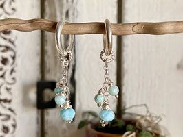 Creolen aus Silber 925 mit Larimar