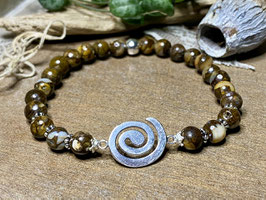 Armband brauner Opal mit Spirale aus Silber 925