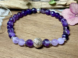 Armband Amethyst mit Kugel aus Silber 925
