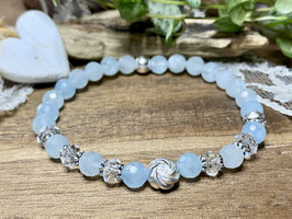 Armband Aquamarin mit Bergkristall und Silber 925