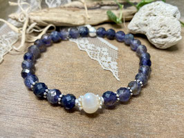 Armband Iolith mit Süsswasser-Perle und Silber 925