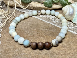 Duft-Armband aus Amazonit, Rosenholz und Silber 925, mit Duftöl
