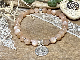 Armband Sonnenstein mit Lebensblume aus Silber 925