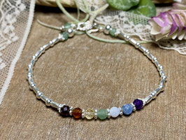 Chakra-Armband aus Edelsteinen und Silber 925