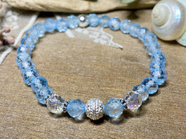 Armband blauer Topas mit Kugel aus Silber 925