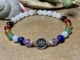 Chakra-Armband mit Lotusblüte aus Silber 925