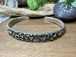 Florale Armspange aus Silber 925 mit Zirkonias