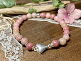 Armband Rhodochrosit mit Herz aus Silber 925