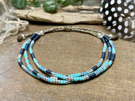 Zartes Miyuki Armband in Petrol und Türkis