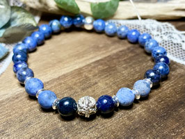 Armband Dumortierit mit Kugel aus Silber 925